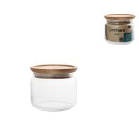 Tarro De Vidrio Luminarc Purebox Con Tapa De Madera 0,5 Lt