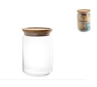 Tarro De Vidrio Luminarc Purebox Con Tapa De Madera 1 Lt