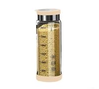 Tarro de vidrio para almacenamiento de especias diseñado para dispensar con precisión y almacenamiento seguro de tus condimentos de cocina (cubierta blanca, 300 ml)