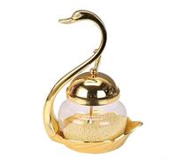 Tarro de vidrio para condimentos para estante de cisne con cuchara de servir, recipiente de condimentos para uso en cocina, sal, azúcar, café, té (A)