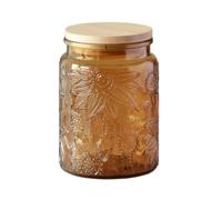 Tarro de vidrio vintage de 23.7 onzas líquidas con tapa, tarro de cristal de colores para despensa de cocina, tarro de almacenamiento de alimentos para café, té, dulces, galletas, azúcar (amarillo, 1