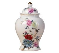 Tarro decorativo de porcelana Ginger Jar Jar Decoración de cerámica Ginger Jar Esmaltado Pintado a mano Decoración asiática Tarro de porcelana multiusos Tarros de porcelana Ginger Jar Tarro de al