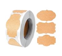 Tarro Etiquetas adhesivas | 300 piezas Brown Writable Blank Tags Roll | 1,97 x 1,18 pulgadas Etiquetas para jarros | For Oil Bottle Lids Food Storage Pantry Envelope Packaging Decor Crafts Holiday