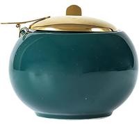Tarro for condimentos, azucarero con tapa dorada, 10 x 8 cm, 350 ml(Dark Green)