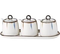 Tarro for condimentos, recipiente for especias, azucarero con tapa y cuchara, botes de cerámica for café, azúcar, tarro for, salero, bote for