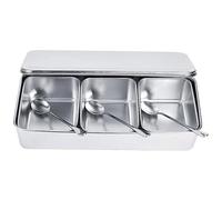 Tarro for condimentos, recipiente for especias, juego de tarros for acero inoxidable 201, con cucharas y tapas for sal, pimienta