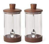 Tarro for condimentos, recipiente for especias, juegos de recipientes for sal y azúcar, frascos vidrio for, botellas for con tapa madera, juego tarros for