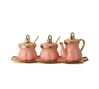 Tarro for condimentos, recipiente for especias, tarro de cerámica for con tapa, for, salero, for almacenamiento cocina(Pink)