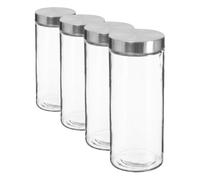 Tarro hermético Ø11x27cm de vidrio y acero inoxidable 2L (Paquete de 4)