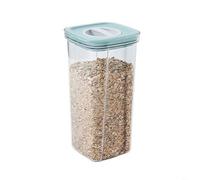 Tarro hermético giratorio para almacenamiento de alimentos, para aperitivos y cereales, con tapa a prueba de fugas, organizador en material transparente para mascotas (2000 ml, verde claro)