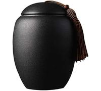 Tarro hermético para café, Lata de almacenamiento de estilo chino retro, lata de té, lata negra, tapa de sellado de cubo de té tradicional, cocina del hogar, decoración del comedor(11.4*16CM)