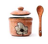 Tarro para especias, Azucarero, azucarero, tarro for especias, salero, bote for condimentos (160 ml), de cerámica(Red)