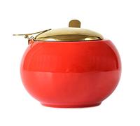 Tarro para especias, Azucarero de 10 x 8 cm, tarro for especias, salero y condimentos, azucarero cerámica(Red)