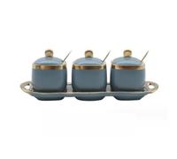 Tarro para especias, Tarro de cerámica for condimentos, tarro nórdico for, salero, azucarero, caja for(Grün)