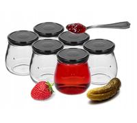 Tarro Twist-Off de 500 ml "Anfora invertida" con tapón de rosca negro fi82/6, 6 unidades