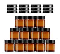 Tarro vacío de cristal ámbar transparente, 100 ml, 12 unidades de tarros de cristal marrón, tarros para olinal, juego con tapa para loción, crema, mini velas, cosméticos, viajes, uso en el hogar