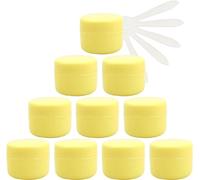 tarros cosméticos 12 tarros vacíos de plástico Rosa de 50 ml con Tapa de Rosca, Bote pequeño de 50 g con Forro Interior for bálsamo Labial de Gel de Viaje cosmético + 5 espátulas(Geel,30ml)