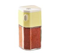 Tarros de condimentos de cocina, recipiente de sal de prensa cuantitativa, adorable dispensación compacta y precisa, botellas de condimentos recargables y saleros para cocinar organizada en casa
