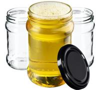 Tarros de conserva KADAX con tapa, fi66 mm, 315 ml, 10 piezas, negro