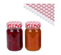 Tarros de conserva Relaxdays, Set 50, 400 ml, Tapa Twist-Off, para conservas y mermeladas, Grandes, Transparentes