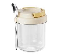 Tarros de copos de avena de noche - 400 ml taza de desayuno impermeable con cuchara | Tazas de yogur y cereales con - Para pudín de cereales perfecto