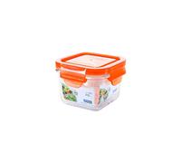 Tarros de cristal templado para microondas con tapa de cierre de clip naranja, 210 ml, cuadrados, MCSB-021-COOR (82 x 82 x 57 mm), color naranja