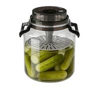 Tarros de pepinillos - Peso técnico de 580 g, capacidad de líquido de 5000 ml, tapa de fermentación tipo prensa profesional, cuerpo de almacenamiento transparente, construcción de sin BPA
