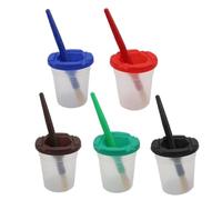 Tarros De Pintura para Niños - A Prueba De Salpicaduras, Vasos De Pintura con De Colores Y Pinceles, Tarros De Pintura Reutilizables | Tazas De Agua Anti-Derrame para Proyectos De