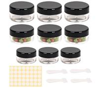 Tarros de plástico vacíos para cosméticos y recipientes de muestra, recipientes de maquillaje, crema de viaje y pequeñas macetas de viaje (negro/6 piezas de 20 ml, 3 piezas de 10 ml)