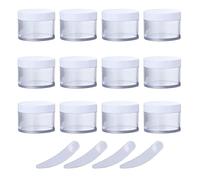 tarros de viaje para artículos de aseo， Paquete de 12, frascos de cosméticos de plástico transparentes vacíos de 200 g con tapa de rosca, recipiente de 200 ml for mascarilla facial, lociones y crema(1