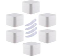 tarros de viaje para artículos de aseo， Paquete de 6 tarros cuadrados de plástico azul for crema, botes cosméticos con revestimiento interior, recipientes for bálsamo labial y loción, 30ml(Bianco,50ml