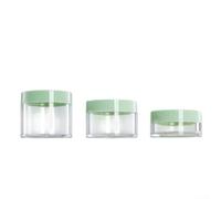 Tarros de viaje recargables para cremas, sueros y lociones corporales, diseño resistente a fugas con tapas de rosca de sellado hermético (verde)