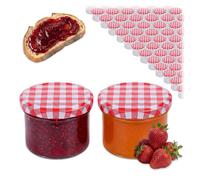 Relaxdays Set tarros de conserva 220 ml Twist Off blanco,rojo,transparente