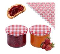 Relaxdays Set tarros de conserva 220 ml Twist Off blanco,rojo,transparente