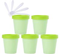 Tarros para cosméticos, 5 PC 200 ml Máscara Rosa Tazón for Mezclar Frascos de Almacenamiento de plástico vacíos 200 g con Revestimiento Interior for Almacenamiento Cuerpo Mano Crema Facial Loción Gel