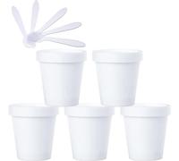 Tarros para cosméticos, 5 PC 200 ml Máscara Rosa Tazón for Mezclar Frascos de Almacenamiento de plástico vacíos 200 g con Revestimiento Interior for Almacenamiento Cuerpo Mano Crema Facial Loción Gel