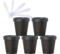 Tarros para cosméticos, 5 PC 200 ml Máscara Rosa Tazón for Mezclar Frascos de Almacenamiento de plástico vacíos 200 g con Revestimiento Interior for Almacenamiento Cuerpo Mano Crema Facial Loción Gel