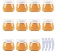 Tarros para cosméticos, Paquete de 12, frascos de cosméticos de plástico de 10 ml de color rosa vacío, recipiente for bálsamo labial, loción, recipiente de almacenamiento, crema facial, botella de via