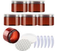 Tarros para cosméticos, Paquete de 6 tarros de Crema de plástico Azul de 100 ml, Botes de cosméticos con Tapas Transparentes, recipientes for artículos de tocador(Blauw,250ml)