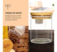 Tarros redondos, tapas de bambú, 10 piezas, 150 ml cada uno, herméticos