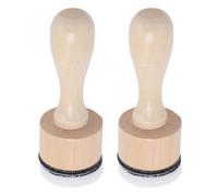 TARSHYRY 2 Estampas de Clip de Tableta de Limpieza de Uñas, Sello de Limpieza de Uñas de Mango de Madera con 4 Almohadillas de Algodón de Limpieza