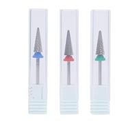TARSHYRY Brocas Cónicas para Taladro de Uñas, Brocas Profesionales de Acero de Tungsteno para Taladro Eléctrico de Uñas, Juego de 3 Piezas para Manicura y Pedicura de acrílic