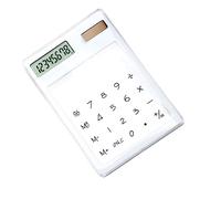 TARSHYRY Calculadora LCD de 8 Dígitos con Energía Solar, Pantalla Táctil Transparente Portátil para Uso en la Oficina, la Escuela y el Hogar (White)