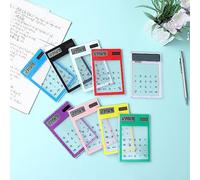 TARSHYRY Calculadora LCD de 8 Dígitos con Energía Solar, Pantalla Táctil Transparente Portátil para Uso en la Oficina, la Escuela y el Hogar (Pink)