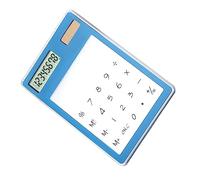 TARSHYRY Calculadora LCD de 8 Dígitos con Energía Solar, Pantalla Táctil Transparente Portátil para Uso en la Oficina, la Escuela y el Hogar (Blue)