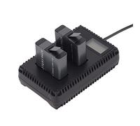 TARSHYRY Cargador Dual para Cámara + Baterías Carga Segura y Eficiente para AHDBT-501/601/701, Paquete de 2 Baterías y Cargador Dual para Entusiastas de la Fotografía