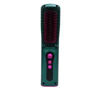 TARSHYRY Cepillo de Alisador de Cabello Inalámbrico Mini Rizador Caliente USB Recargable para Todos los Tipos de Cabello (Verde rojo)
