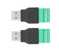 TARSHYRY Conectores USB, Conector Terminal USB 2pcs ABS Easy Instalación Tornillo Conector Terminal de para Puertos de Interfaz