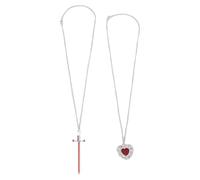 TARSHYRY Conjunto de Collar de Pareja con Espada de Corazón, Colgante de Amor y Fuerza a Juego, Joyería con Cadena de 50cm para San Valentín, Aniversario, Cita Nocturna (15.00)