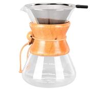 TARSHYRY de Vidrio para Verter sobre, Alto Calor de Borosilicato con Filtro de Acero Inoxidable para Baristas Caseros y Amantes del café (600ml)